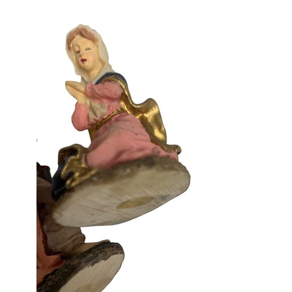 Nativity Resin Figurine Christmas Mary Kneeling Joseph 4 Inch - Picture 7 of 7